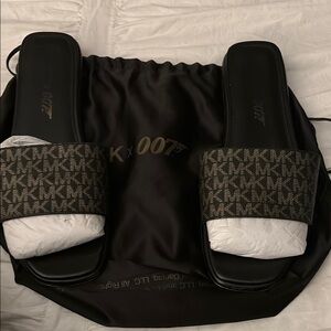 Michael Kors Black and Brown Sandals